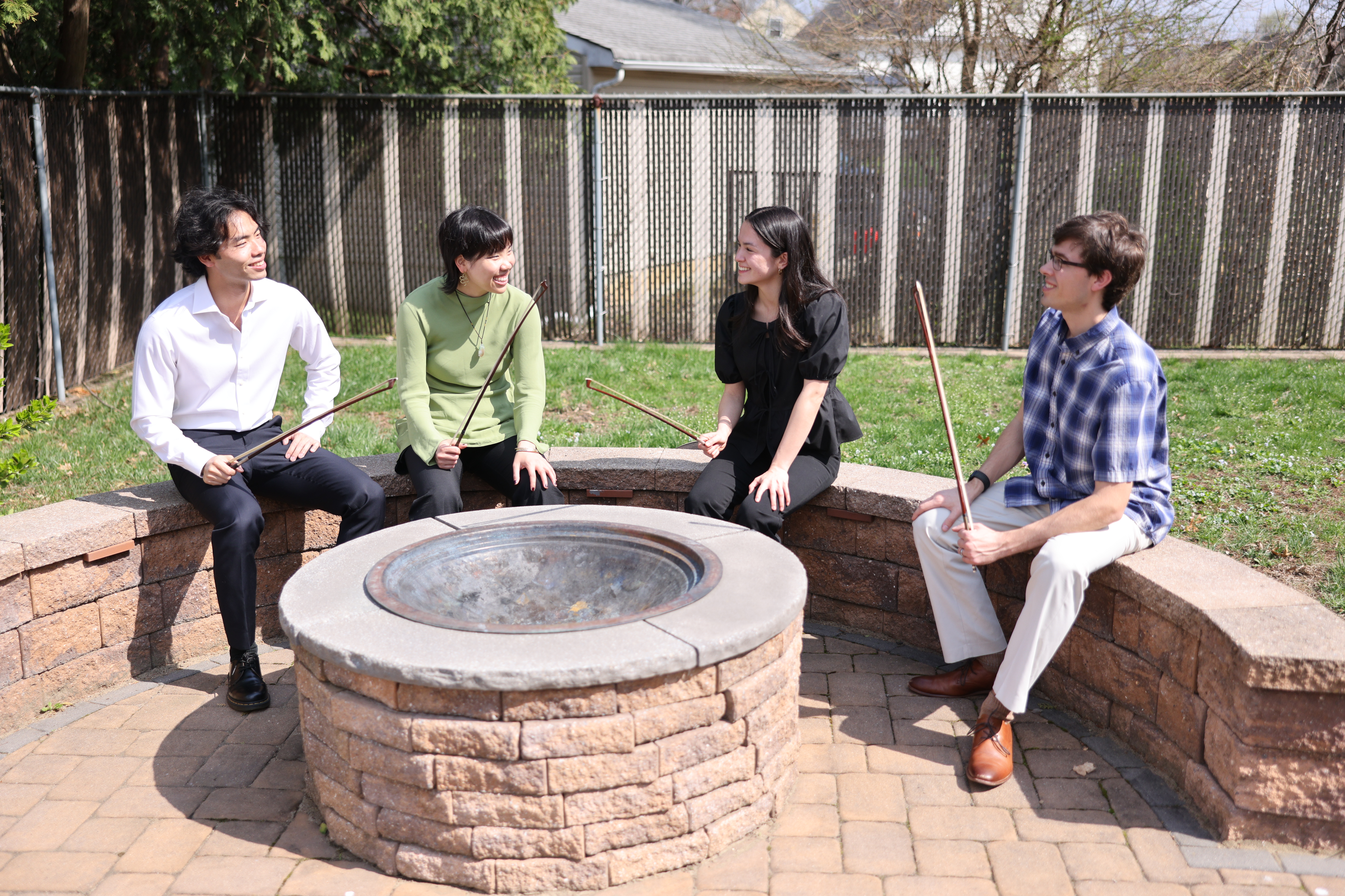 Sitting around the fire pit